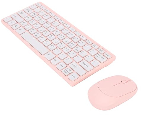 Tosuny Clavier et Souris sans Fil Coréen, 78 Touches, Clavier Fin 2,4 GHz avec Inclinaison Ergonomique et Design Anti-éclaboussures, sans Fil pour PC Portable, Haut-parleurs
