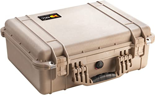 PELI 1520 Heavy-Duty Protective Camera Case, IP67 Watertight and Dustproof, 49L Capacity, Made in Germany, No Foam, Desert Tan