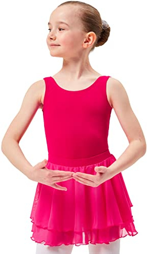 tanzmuster ® Ballettrock Mädchen - Elli - Gr. 92-170 - aus Chiffon zum Reinschlüpfen - Röckchen fürs Kinder Ballett
