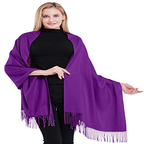Purple High Grade 100% Cashmere Shawl Pashmina Hand Made in Nepal CJ Apparel NEW(Size: One Size)