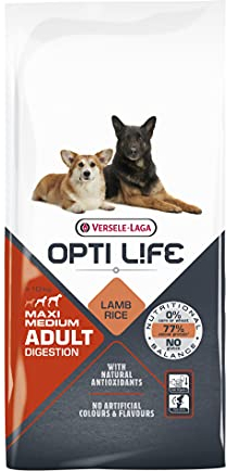VERSELE-LAGA - Opti Life Adult Digestion Medium & Maxi - Trockenfutter für große und mittelgroße Hunde - 12,5kg