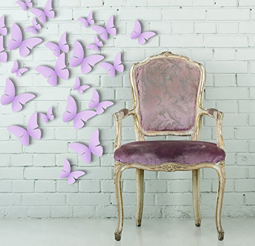 3 D Schmetterlinge 24 Stück Schmetterling mit Klebepunkten in flieder Schmetterlingsdeko Deko Schmetterlinge M1255