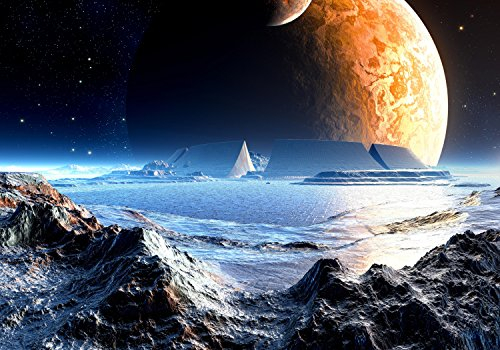 wandmotiv24 Fototapete Neuer Planet, L 300 x 210 cm - 6 Teile, Wanddeko, Wandbild, Wandtapete, Weltall, Universum, Weltraum M0441