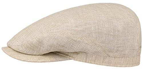 Stetson Belfast Leinen Sportmütze Herren - Made in Europe - Aus 100% Leinen - Gefüttert mit Baumwolle - Atmungsaktiv & hautsympathisch - Mit Ripsfutterband - Kappe Frühjahr/Sommer Hellbeige 59 cm