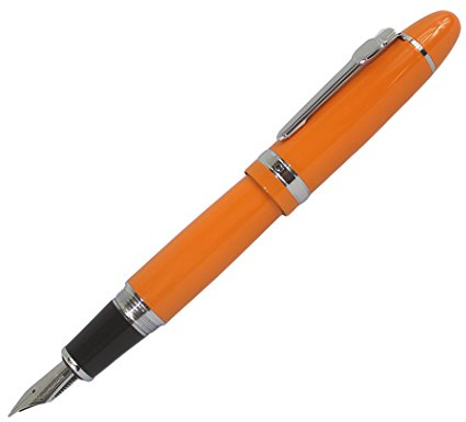 Zoohot Jinhao 159 Fountain Pen Black Lacquer Silver Trim,Orange