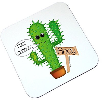 The Supreme Gift Company Personalised Funny Free Cuddles Cactus Wooden Coaster