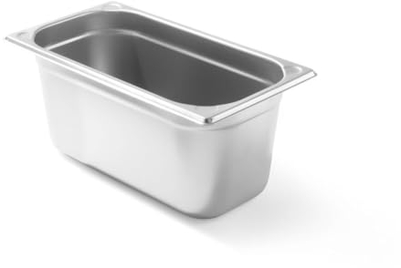 HENDI Gastronormbehälter, Temperaturbeständig von -40° bis 300°C, Heissluftöfen-Kühl- und Tiefkühlschränken-Chafing Dishes-Bain Marie, Stapelbar, 1,5L, GN 1/3, 325x176x(H) 40mm, Edelstahl