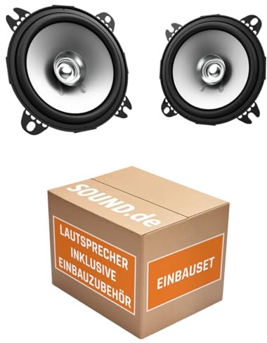 Lautsprecher Boxen Einbauset passend mit Kenwood KFC-S1056-10cm Koax Auto Einbauzubehör für FIAT Punto 2 188 Heck