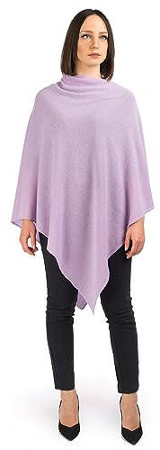 Dalle Piane Cashmere Damen Poncho Leicht 100% Kaschmir | Umhang für Frühling, Sommer, Abend und Reisen, 72x72 cm, Einheitsgröße, Geschenk für Sie, Made in Italy