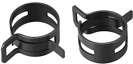 uxcell Steel Band Clamp 20mm Inner Dia Fit 21-22.5mm OD Hose Spring Band Type Action Fuel Line Silicone Tube Clip Clamp Black 20Pcs