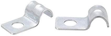sourcing map 50pcs Attache Fixer Grillage Rigide Pince Traille Trou Collier Serrage Clip Clôture Agricole en Acier au Carbone Zingué 21x10x7mm Diamètre int.6mm