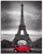 Peinture par numéros Kit - Noir Et Blanc Tour De Fer Voiture Rouge - DIY Pré-Imprimé Toile Peinture À l'huile Cadeaux pour Enfants Adultes Décoration Murale sans Cadre 40x50cm