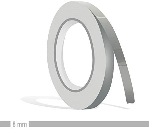 siviwonder Zierstreifen grau telegrau RAL 7045 Glanz in 8 mm Breite und 10 m Länge Folie Aufkleber für Auto Boot Jetski Modellbau Klebeband Dekorstreifen Grey Mittelgrau