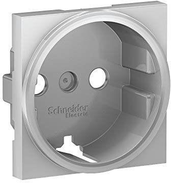 Tapa Schuko recambio Unica, 2P+T, color aluminio (Schneider Electric NU903730U)