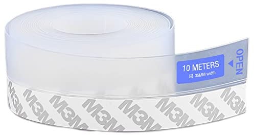Weatherproof Silicone Door & Window Seal Strip, 10mx35mm - Transparent, Self-Adhesive Dust & Windproof