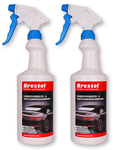 BRESTOL® Impregnación convertible 2 x 750 ml – Protección contra el agua, la suciedad y los rayos UV – Evita la deshidratación y el agrietamiento, impregnación de capota convertible, impregnación