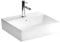 VitrA Nuo Waschtisch, 50 cm: Waschbecken mit Hahnloch mittig und Überlaufloch mittig, wandgebunden, Hochglanz-Weiß