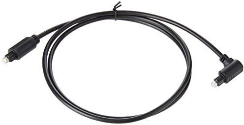 Tec-Digi Digital Optical Audio Cable Toslink Cable - 1M [24K Gold-Plated, Ultra-Durable] Fiber Optic Male to Male Right Angle Home Theater, Sound Bar, TV, PS4, Xbox, Playstation & More - Black