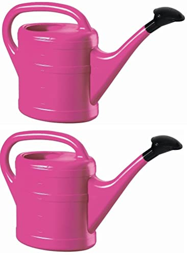 2X Gießkanne 5L PINK + 1x BILDMAGNET! Blumenkanne Kunststoff für groß & klein, Garten & Zimmerpflanzen Gießkannen Gieskanne Gieskannen Giesskanne 5 L Liter Watering Can Kinder Zimmergießkanne
