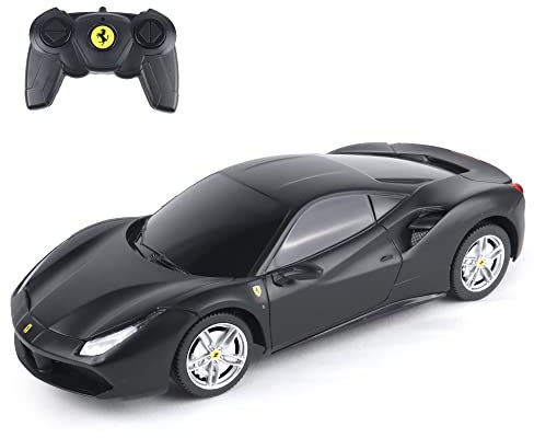 MGM TURBO CHALLENGE - Ferrari 488 GTB - RC Prestige - 095607 Auto Telecomandata, colori assortiti (Nero/Rossa) - 1/24, Batterie Non Incluse, Giocattolo per Bambini, A partire dai 6 anni