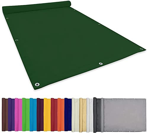 CHBIN Voile d'ombrage imperméable 2x2.5M Imperméable Une Protection des Rayons Volile d'ombrage Toile pour Pergola avec Oeillets, Cordons pour Balcon Terrasse Et Jardin, Vert Foncé, 22073