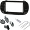 Sound Way Double DIN Car Radio, 2 DIN Front Panel Frame, Air Vents, Antenna Adapter, Release Keys, compatible with Fiat 500 (2007-2015), Glossy Black