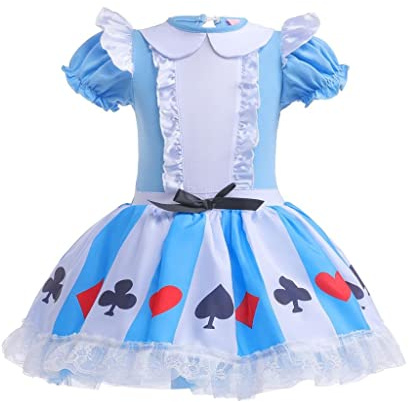 Lito Angels Robe Ballet de Danse Alice au Pays des Merveilles pour Enfant Fille, Déguisement Ballerine Justaucorps Danseuse Tutu Taille 2-3 Ans