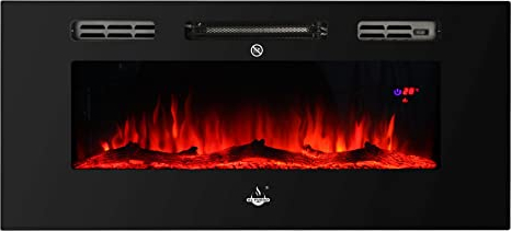 El Fuego® Elektrokamin Bern 130 | stromsparend | neueste LED-Beleuchtung (3-farbig) | inkl. Fernbedienung | mit Dimmerfunktion | mit Thermostat für Temperatursteuerung | Dekokamin Kamin