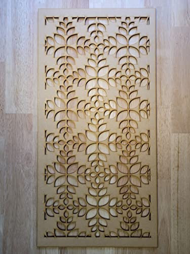 Floral lattice Panel Screen Radiator Cabinet wall Decorative Screening-grille- Perforated MDF panel (600x300mm) 0019 (3mm thick)