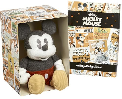 Rainbow Designs Official Disney Mickey Memories - Mickey Mouse Calm Lullaby Musical Soft Plush Toy for Babies
