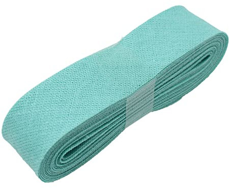 3 Meter Schrägband 20mm Breite in Unifarben - Biasband - zum Einfassen oder Verzieren von T-Shirts, Tischdecken, Deko und vieles mehr - hellgrün (86)