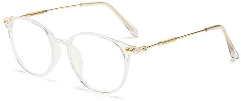 KOOSUFA Runde Blaulichtfilter Brille Brillengestelle Mode Computerbrille Damen Herren Ultra Leicht Brillenfassung Gaming Brille ohne Stärke Durchsichtig