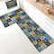 SHUAIG Lot de 2 Tapis de Cuisine antidérapant,Lavable Tapis de Cuisine avec Autocollants antidérapants pour Cuisine, Couloir, Chambre à Coucher, Salle de Bain(Style G, 43x75 + 43x150 cm)
