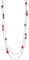 Bulinlin Damen Lange Perlen Kette Statement Halskette mit Silber Anhänger Modeschmuck Kette Geschenk für Frauen(Red turquoise)