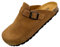 GONKOS®, Lederclogs mit Kork-Einlegesohle, Wildleder Clogs, echtes Leder, Naturkork, verstellbare Schnalle am Fuß, Herren-/Damensandalen, Qualitätssandalen, Made in Spain, Farbe Muskat, Größe 43