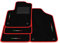 Tappetini compatibili con Fiat 500 Hybrid 2020-2025, ricamo bandiera Italia, kit tappetini auto personalizzati, set tappeti in moquette, bordo rosso.