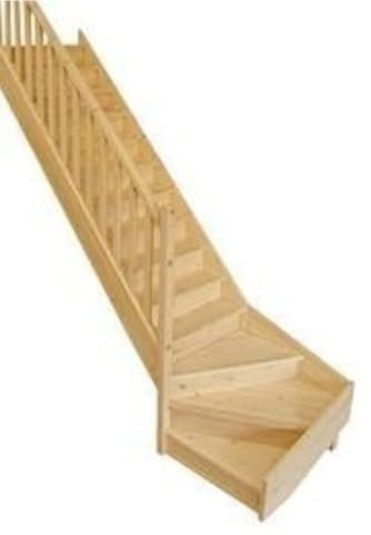 Scala in Legno Abete 14 gradini Altezza 270cm Largezza 82cm compresa di corrimano