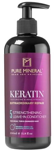 Pure Mineral - Keratin-Conditioner ohne Ausspülen für strahlendes Haar - Feuchtigkeitsspendend, entwirrend, schützend - Ohne Sulfate, Parabene, Petrolate - 350ml