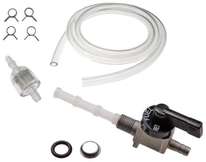 Benzinhahn M10x1 Benzinschlauch Filter Set passend für Peugeot, Tomos, Kreidler Mofa, Moped – inkl. Benzinhahn, Benzinschlauch 6mm, Schlauchklemmen, Benzinfilter