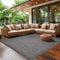 SIMPEX Outdoor Teppich Wetterfest Terrasse Balkon Garten Küchenteppich Einfarbiges Design Flachgewebe Sisal Look Waschbarer Teppich, Größe: 200 x 290 cm, Farbe: Schwarz