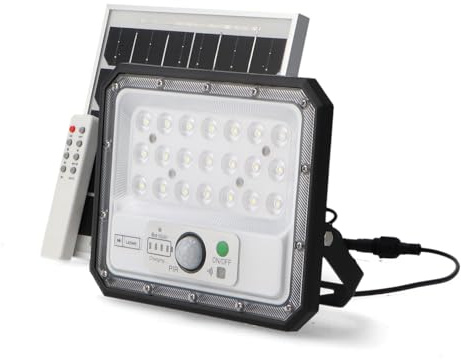 M Ledme - Foco Proyector Led Solar Aras Con Sensor 50W, Color Luz fría (6000k), IP65, Iluminación exterior, de uso para jardín, patios