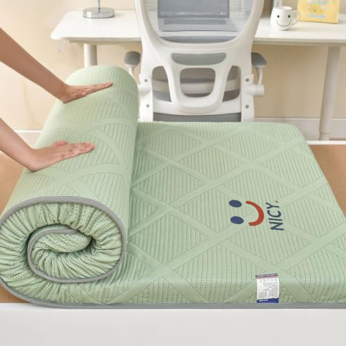 YOUGANG Faltmatratze aus hochdichtem Schaumstoff, 5 cm dick, Einzelbett, Doppelbett, Queen-Size-Bett, mittlere Festigkeit, Druckentlastung, verbessert den Schlaf, Grün
