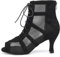 AOQUNFS Stivali da Ballo Latino Americano Donna Tacco Stivaletti da Ballo da Salsa Tango Bachata Samba Pratica And Performance,L446-7.5-Nero,EU36.5