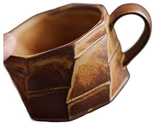 CFY652 Tazas Espresso Taza de café cerámica retro con leche americano, taza Coffee Mug(Bruin)