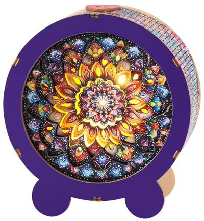 KAAYEE 3D Puzzle Nachtlicht Erwachsene, (Mandelbaum) 3D Holzpuzzle Nachtlicht, Wooden Puzzle 3D Night Light, 3D Puzzle Holz Nachttischlampe