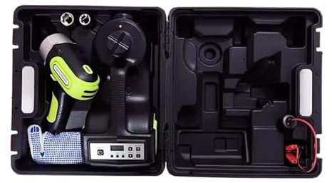 Wagenheber Elektro-Wagenheber-Set + Schlagschrauber, LED-Licht, tragbarer hydraulischer Wagenheber, 13,5–36 cm, Reifenhebe-Autoreparaturwerkzeug hebebühne Auto