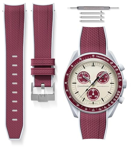 HORACE Bi-Color 20 mm Uhrarmband aus High-Tensile-Silikon – Schnellverschluss – Kompatibel mit Omega x Swatch MoonSwatch – Montagekit inklusive
