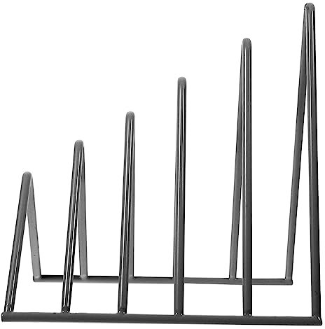 HAPINARY Iron Art Dreieckiger Schreibtisch-buchständer Schreibtisch-datei-Organizer Schallplattenhalter Bürobedarf Zeitschriftenständer Schwarz