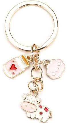 Tranbath Personalisierter Schlüsselanhänger Mit Cloud Und Kuh Design, Geschenk Für Frauen, Freundinnen, Mütter Und Omas, Ideal Für Hochzeiten, Geburtstage Und Jubiläen, Frauen Geschenkset