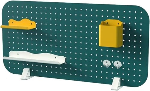 ININOSNP Maßgeschneiderte Massivholzregale Mount Display Pegboard Deskto Privacy Panels Slatwall Clamp-on Desk Divider Desk Organizer Set, mit Zubehör for Office Gaming(Green-78x38cm)